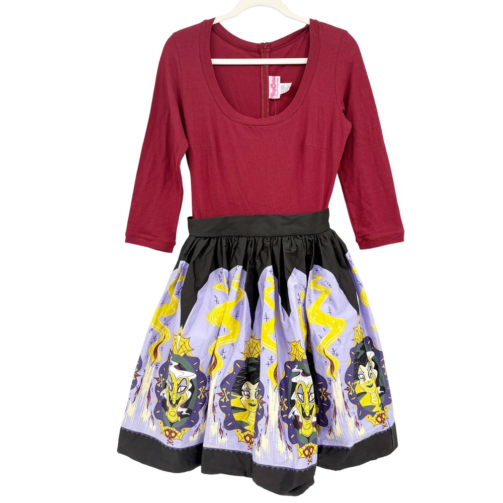 Pinup Couture Womens Evil Queen Transformation Rockabilly Alison Swing Dress M